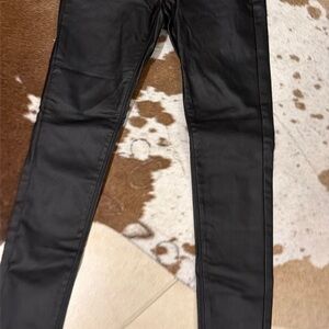Almost Famous Black Skinny Faux-Leather Jeans